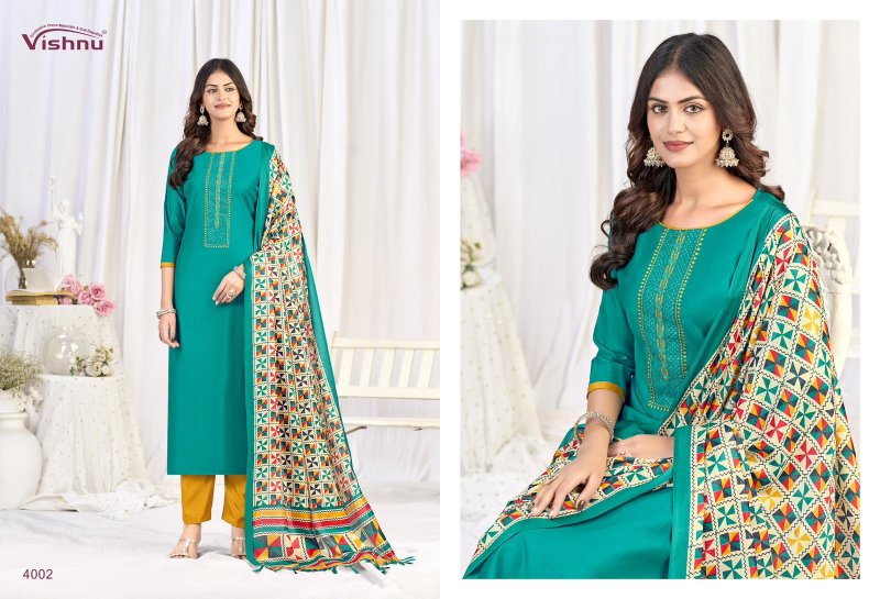 Evanka Vol 16 By Vishnu Roman Silk Dress Material 